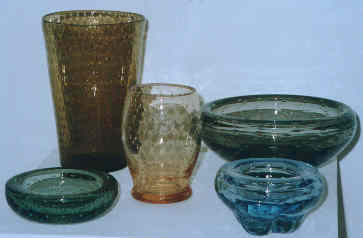 glass vases with bubbles
