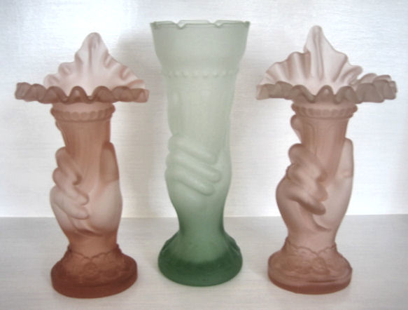 Frosted Hand Vases