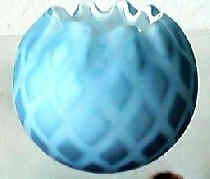 Italian blue rose bowl in mother of pearl glass