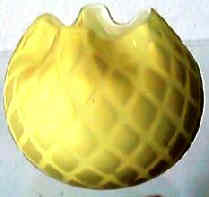 Italian glass rose bowl in yellow