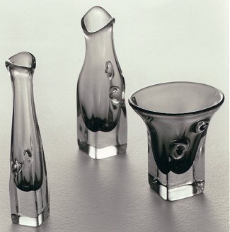 Blown vases from Crown Crystal Glass by Keith Mahy