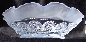 Partially frosted Bagley dish